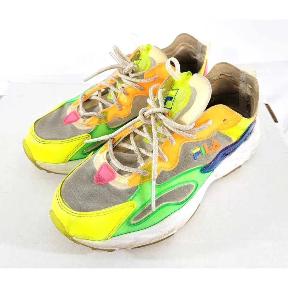 FILA Ray Tracer TL Women's Shoes Pink-Yellow-Green-Blue 5RM01053 US Size 6-1/2